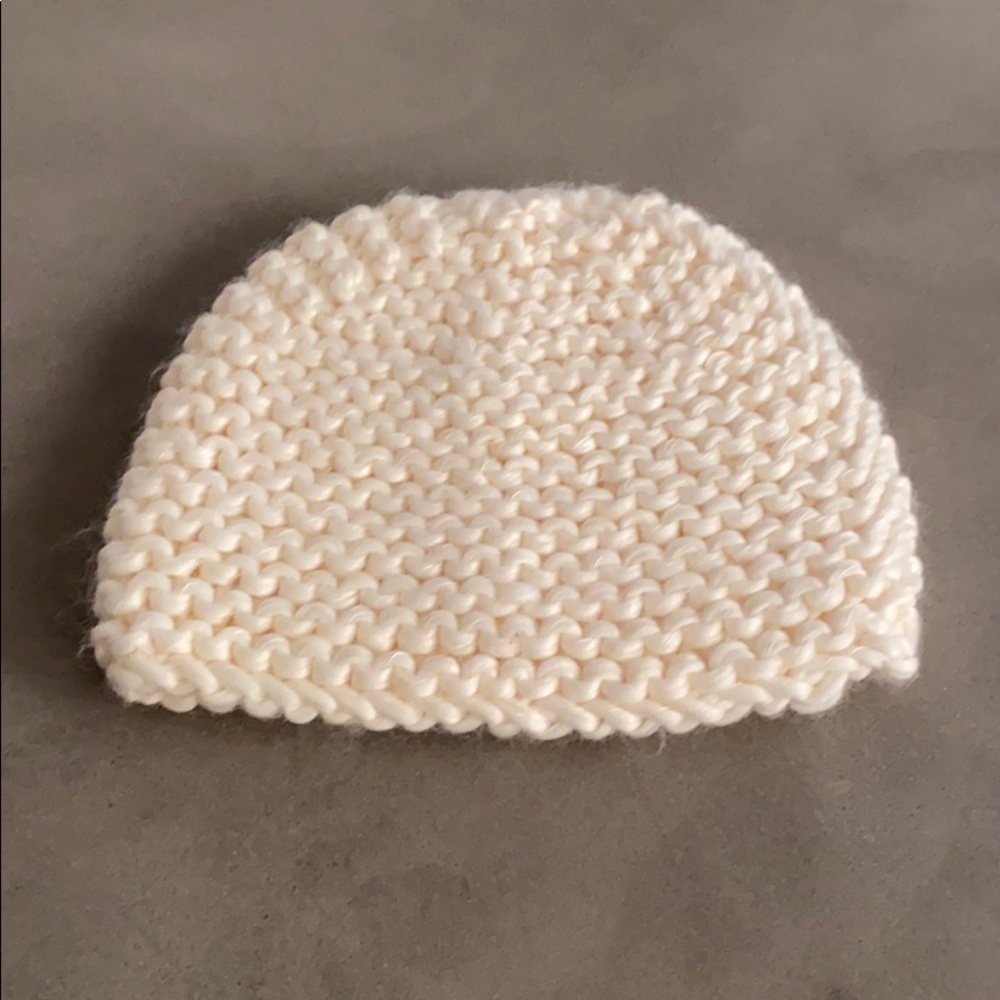 Cream knit beanie